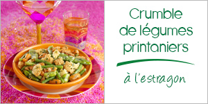 Crumble de légumes printaniers à l'estragon