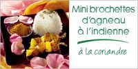 Darégal - recette - Mini brochettes d'agneau à l'indienne à la coriandre