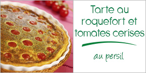 Tarte au Roquefort aux tomates cerises et au persil