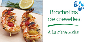 Brochettes de crevettes à la citronnelle