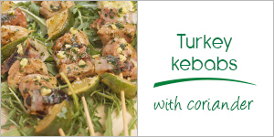 Turkey kebabs with coriander