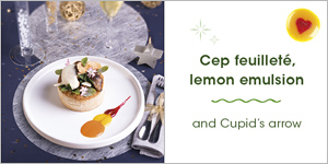 Cep feuilleté, lemon emulsion and Cupid’s arrow